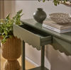 Lucille Sage Scallop Console Table | Pinewood/MDF/Veneer