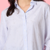 Tiffany Diamante Stripe Print Shirt - Blue/ White | Gordon Smith