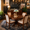 Vallencia Round Dinning Table |  Walnut Pine
