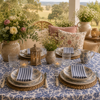 Samara Stripe Dark Blue Napkin Set of 4  Madras Link