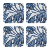 Samara Rectangle Dark Blue Hard Coaster Set of 4 | Madras Link