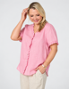 Audrey Ruffle Detail Linen Top – Pale Pink  Gordon Smith