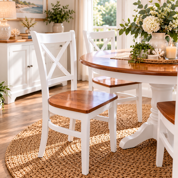 Hampton Chair | Polished Teak & White