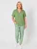 Audrey Ruffle Detail Linen Top – Fern | Gordon Smith