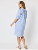 Spritz Embroidered Stripe Dress - Blue/White | Threadz
