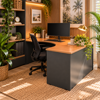 Pilot P54 Workstation – Left or Right Hand | Beech & Ironstone Finish
